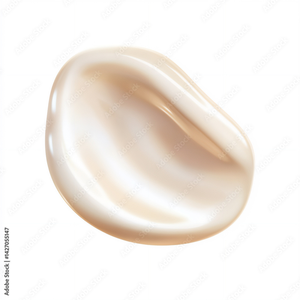 3D skincare icons with realistic cream smears, soft textures, and hydrating elements isolated on white background 3D skincare icons with realistic cream smears, soft textures, and hydrating elements isolated on white background