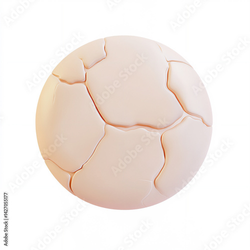 Dry Cracked Skin Icon – 3D Abstract Symbol of Dehydration and Skin Damage