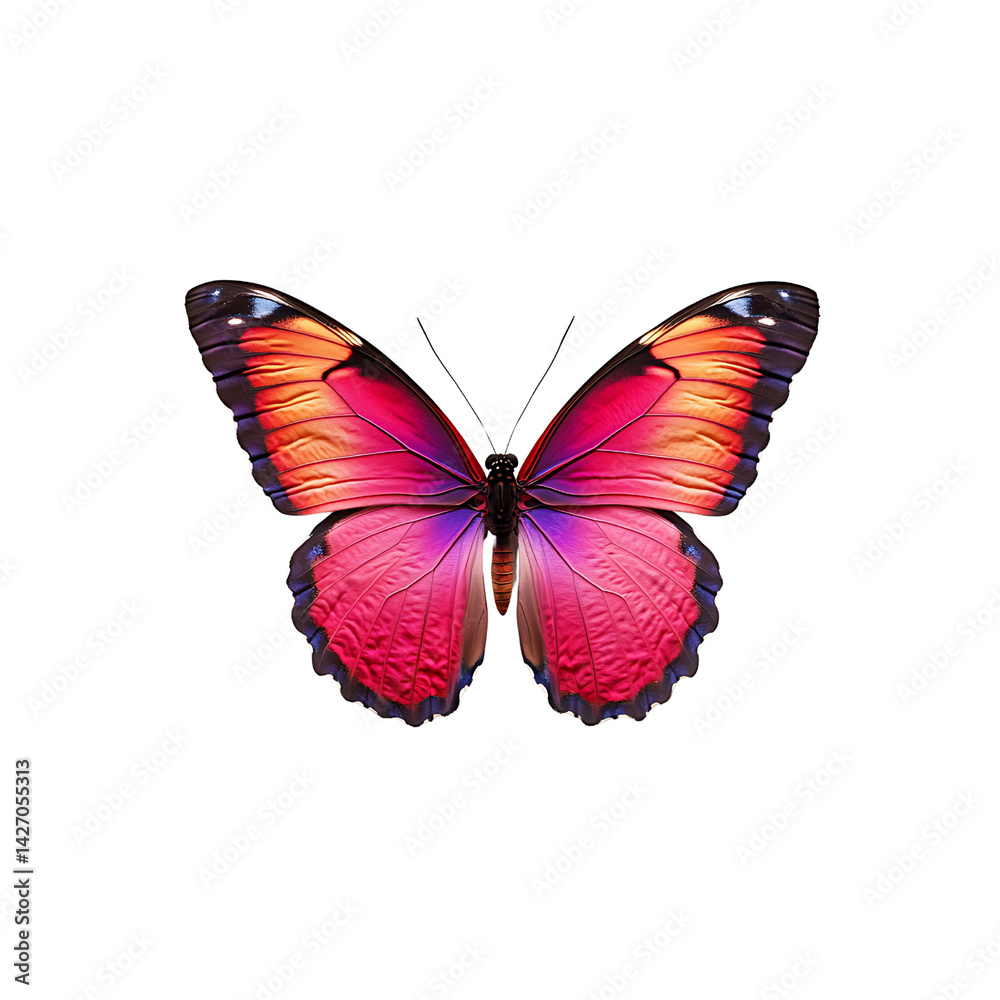 Obraz premium Vibrant Morpho Butterfly With Brilliant Blue Wings Displayed in Full View