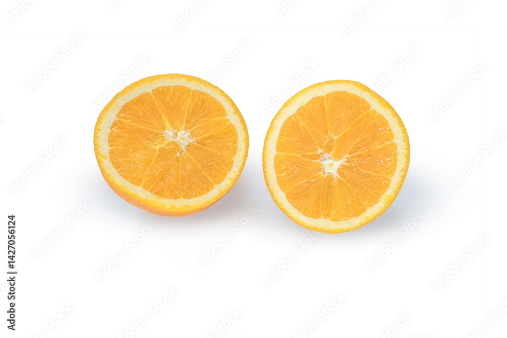 Halved orange on a transparent background. PNG file. Halved orange on a transparent background. PNG file.