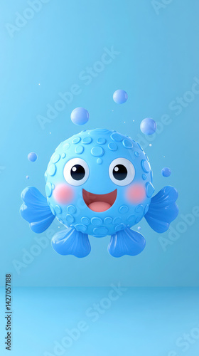Enchanting cartoon neptune-themed character design for kids' decor