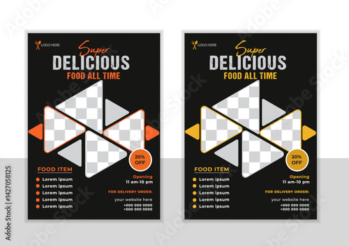 food and restaurant flyer design template