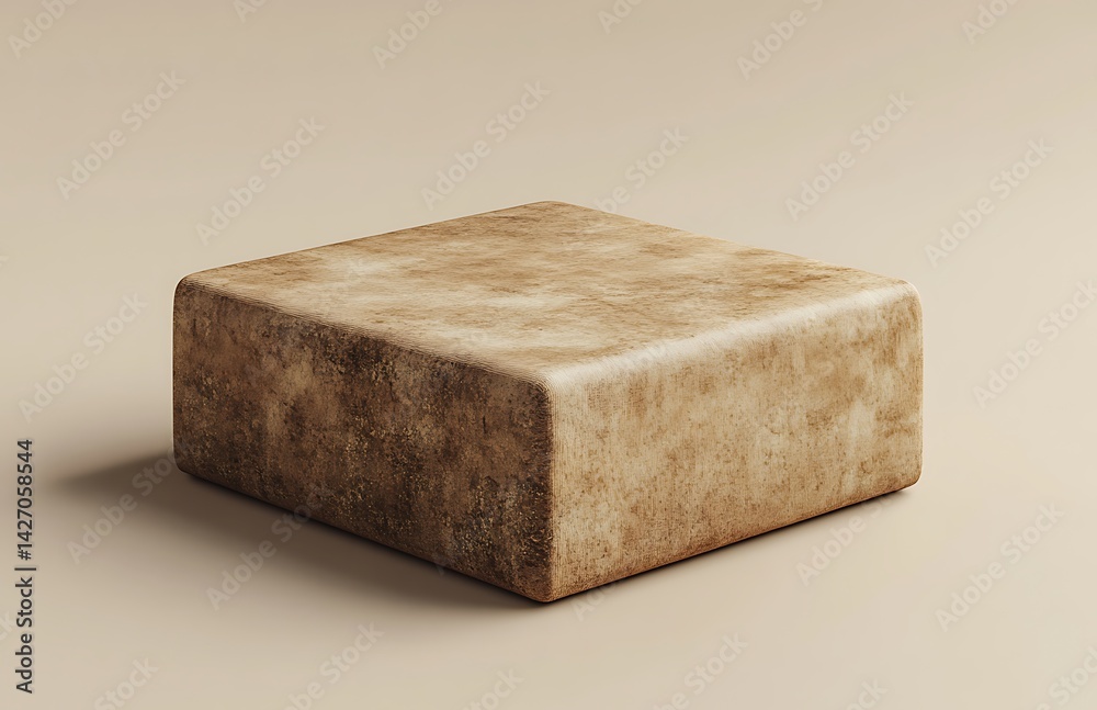 Textured Rectangular Block with Brownish Hue on Neutral Background for Product Display and Branding Design
Textured Rectangular Block with Brownish Hue on Neutral Background for Product Display and Branding Design