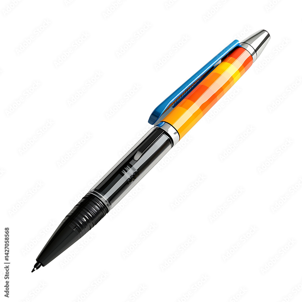 Colorful and Stylish Ballpoint Pen on White Background Ideal for Office Use and Gifts Colorful and Stylish Ballpoint Pen on White Background Ideal for Office Use and Gifts