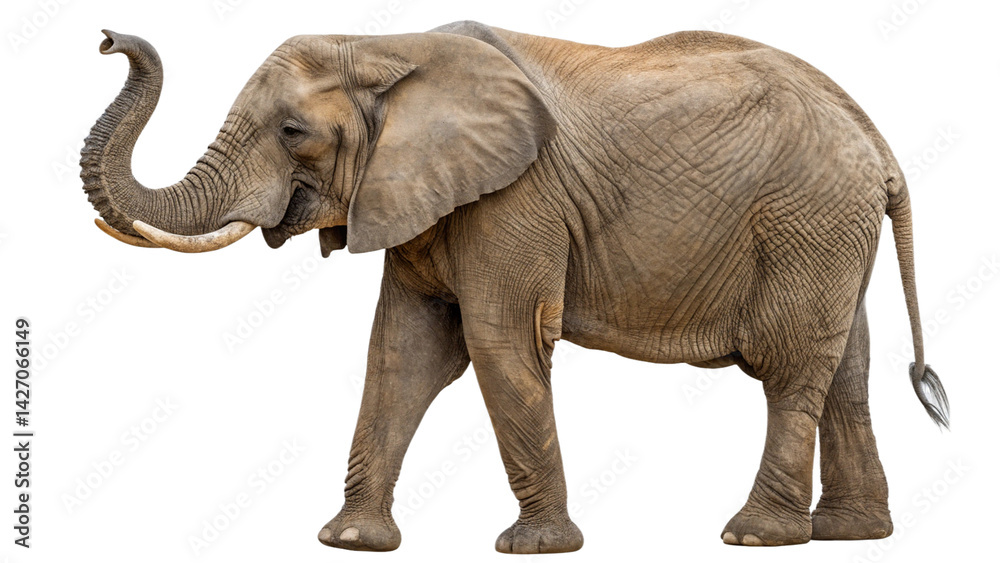 Fototapeta premium African elephant isolated on transparent background