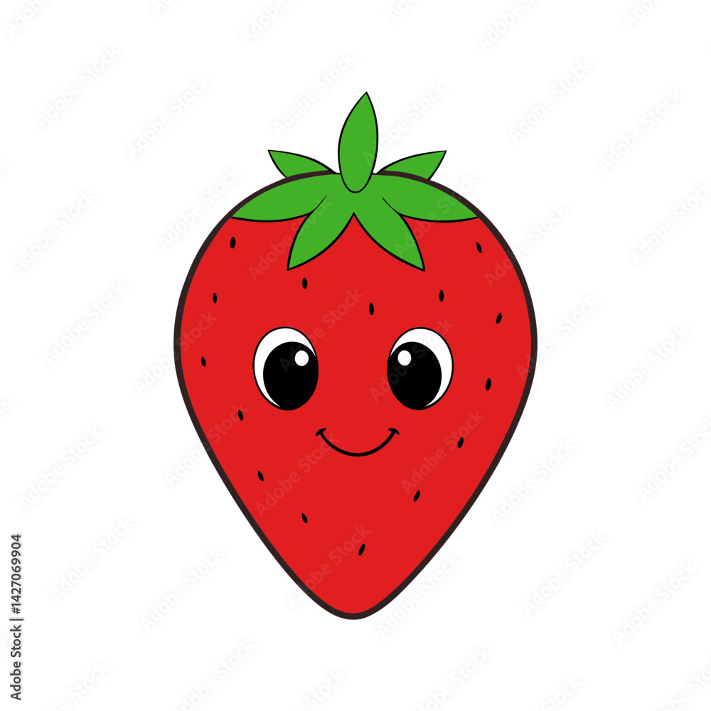 Obraz premium Cute strawberry cartoon vector