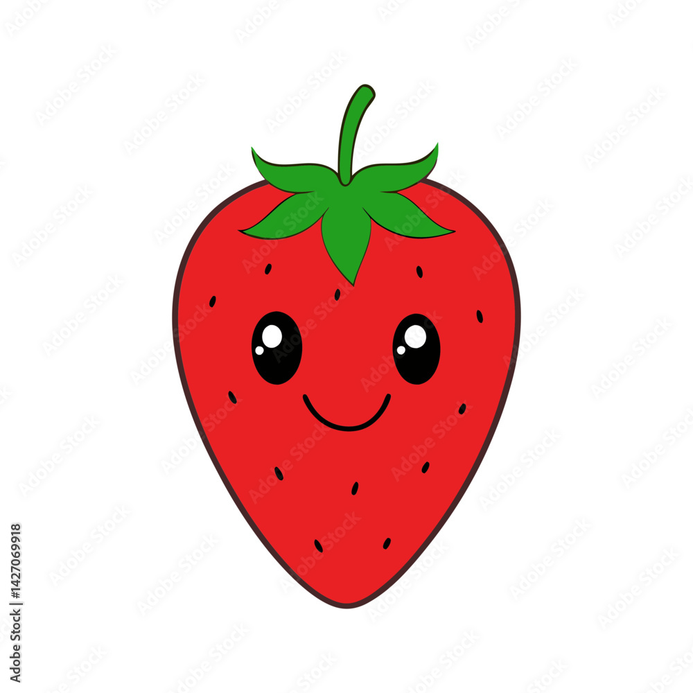 Obraz premium Cute strawberry cartoon vector