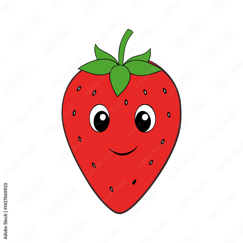 Obraz premium Cute strawberry cartoon vector