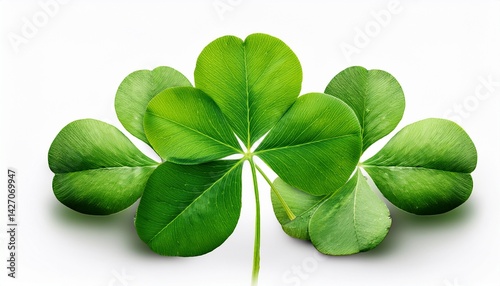 green shamrock leaf isolated on transparent background three leaved clover leaf for design symbol of st patrick s day holiday