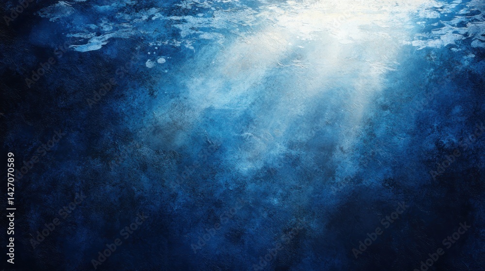 Submerged depths illuminated by a radiant light source. Submerged depths illuminated by a radiant light source.