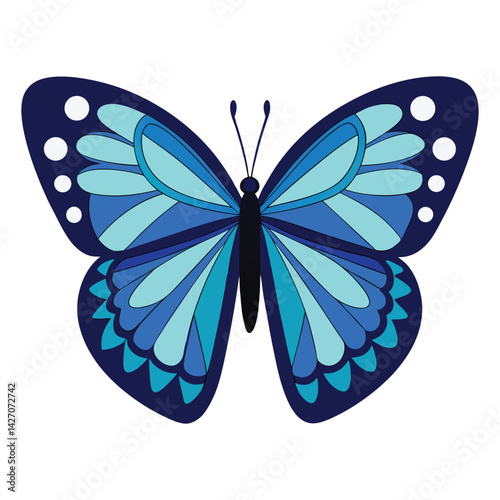 A beautiful blue butterfly vector