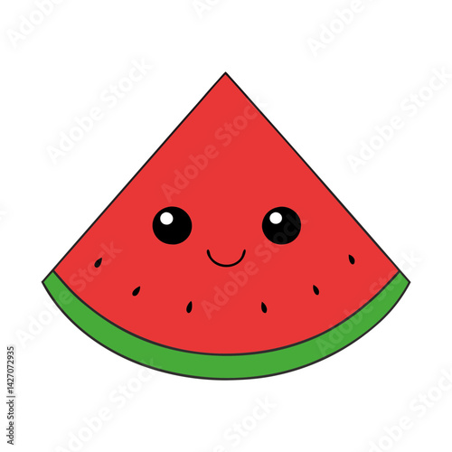 Cute seedless watermelon cartoon vector