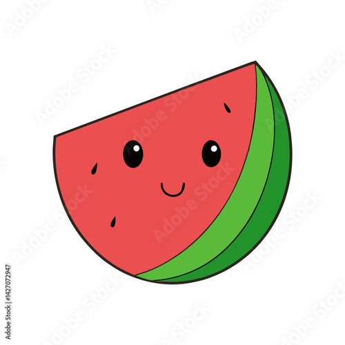 Cute seedless watermelon cartoon vector