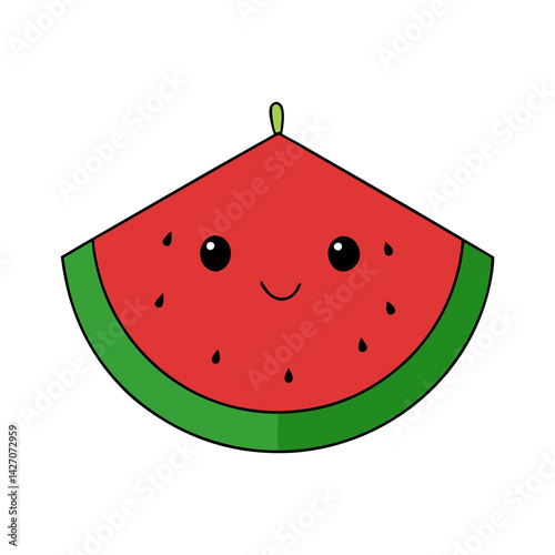 Cute seedless watermelon cartoon vector