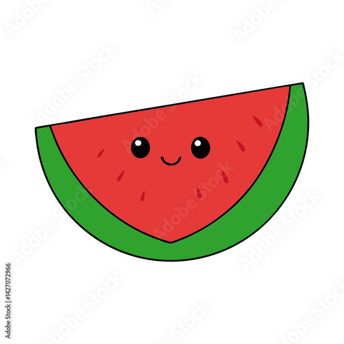 Cute seedless watermelon cartoon vector