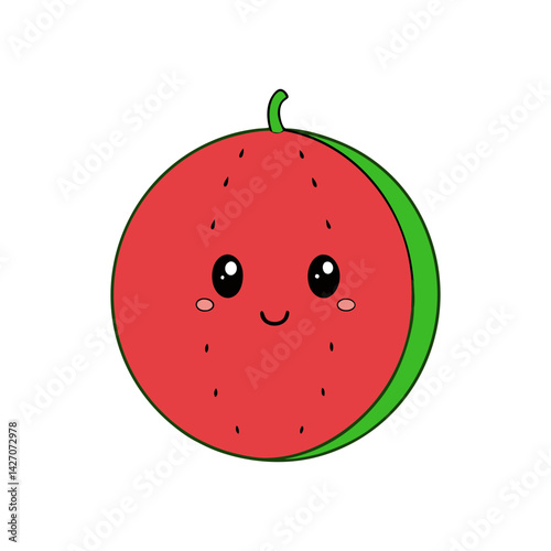 Cute seedless watermelon cartoon vector