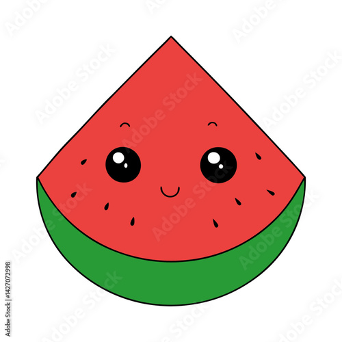 Cute seedless watermelon cartoon vector