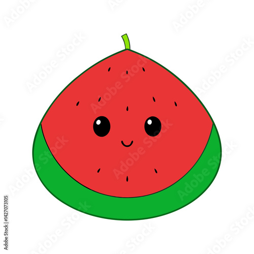 Cute seedless watermelon cartoon vector