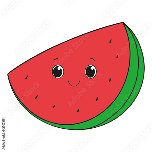 Cute seedless watermelon cartoon vector