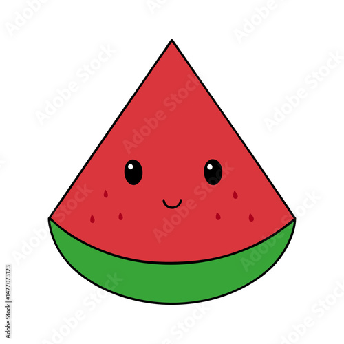 Cute seedless watermelon cartoon vector