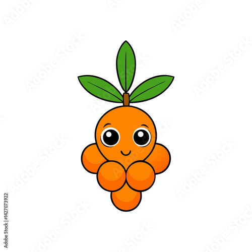 Cute sea buckthorn cartoon vector