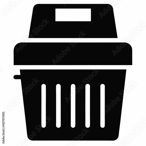 Paper shredder black vector on white background.