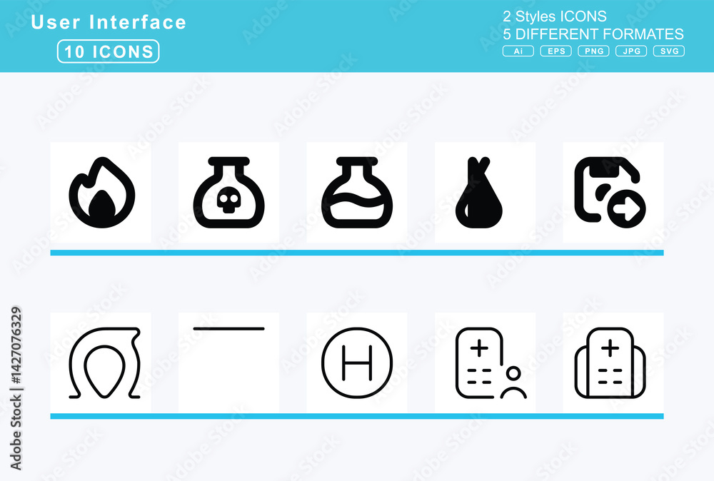 blod and thin 10 icon set