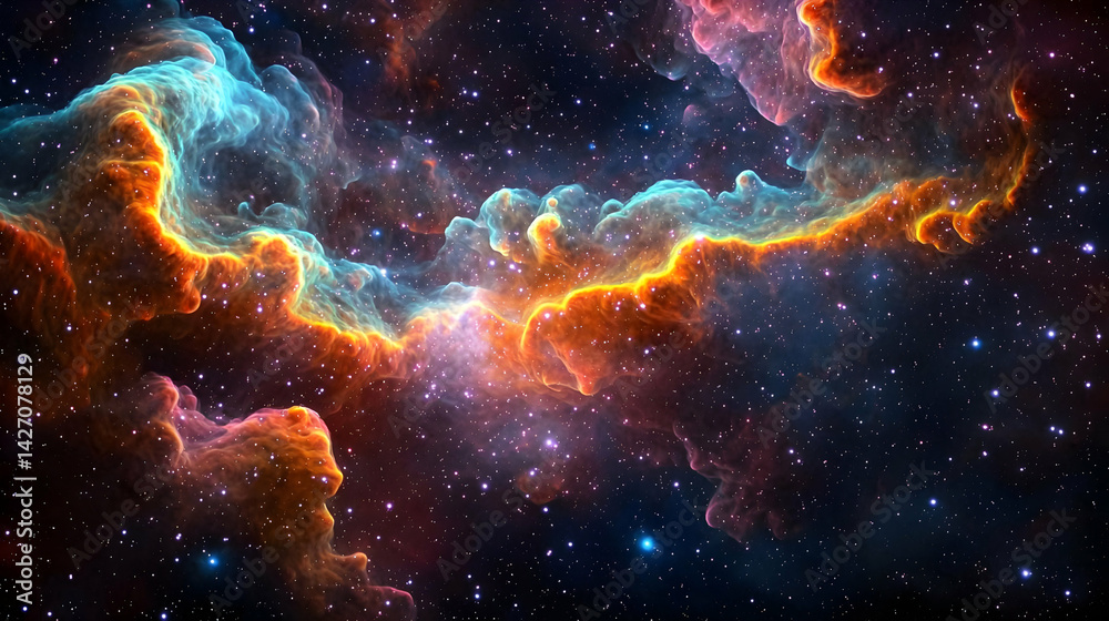 Fototapeta premium Colorful Abstract Nebula In Deep Space