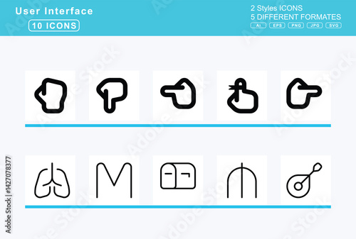 Set of 5 rounded user interface icons,hammer, crash, war, hand, back, fist