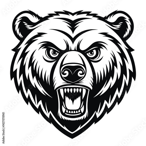 Angry bear head graphic
