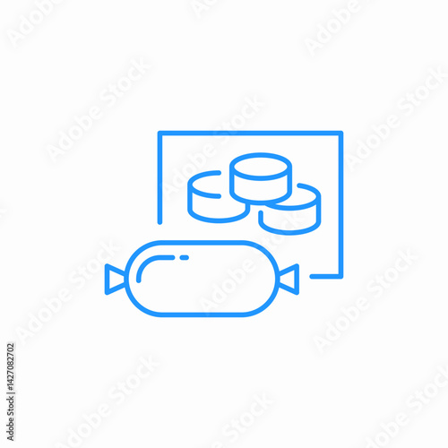 sliced sausage icon sign vector
