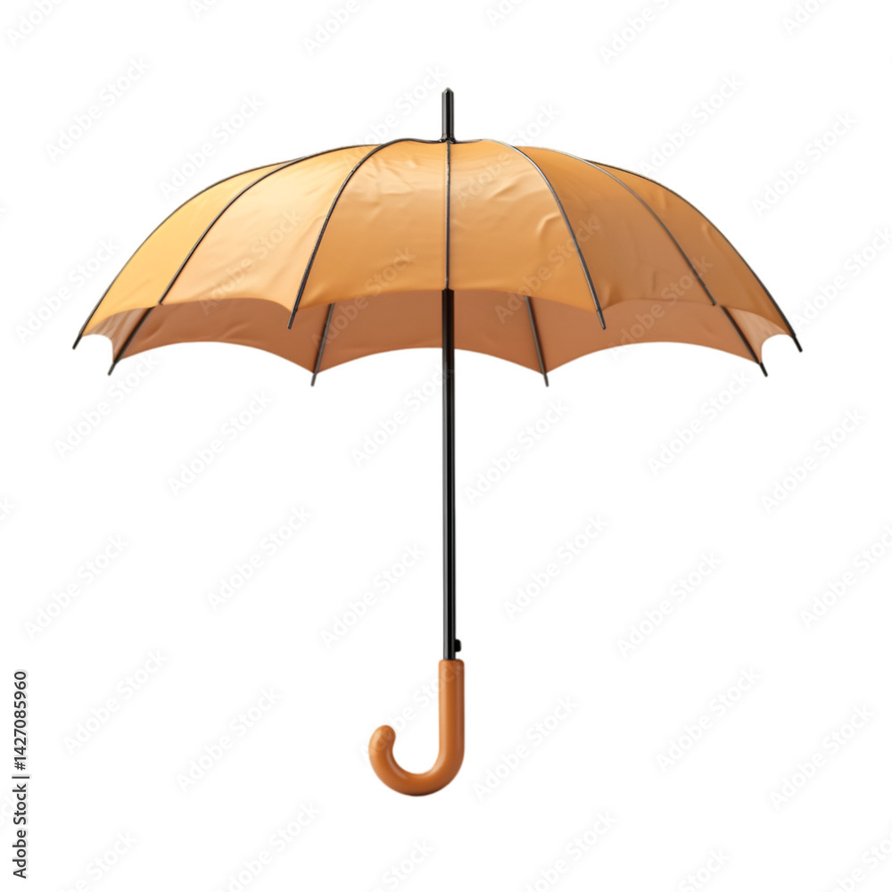 Orange umbrella isolated on black background classic design rain protection Orange umbrella isolated on black background classic design rain protection