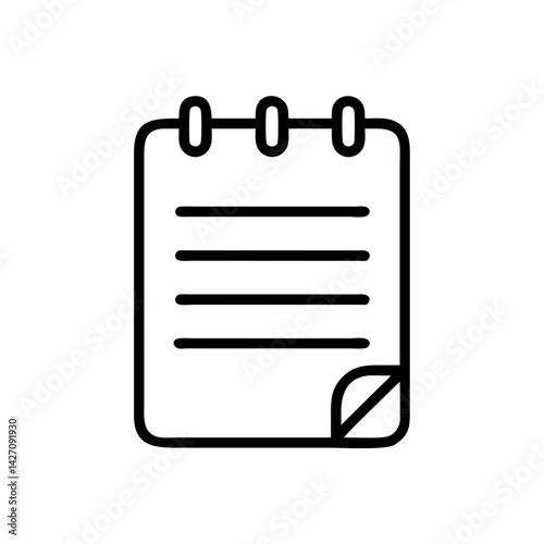 Notes Icon Outline – Notepad, Checklist, Document Vector