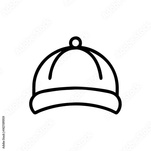 Cap Icon Outline – Baseball Hat, Headwear Vector