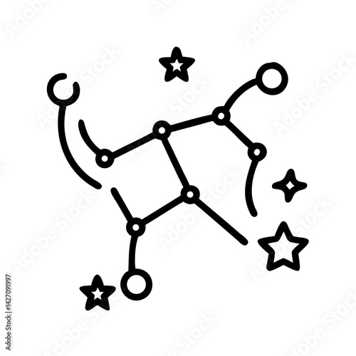 Constellation Outline Icon Astronomy Space Line Minimal Star Map