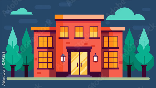 The addition of windows and doors bringing the building to life and adding character.. Vector illustration