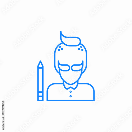 creative writer icon sign vector