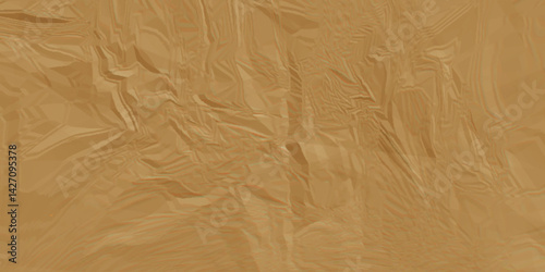 Abstract Crumpled Foil Texture Soft. Recycled packaging, horizontal kraft page texture, wrapping paperboard, copy space grunge backdrop, retro abstract texture, vintage background 