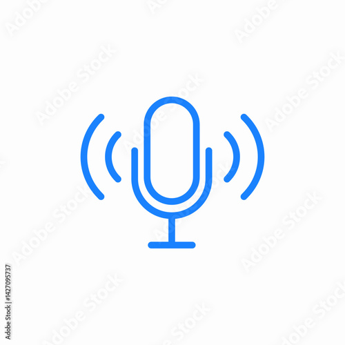 microphone listening icon sign vector