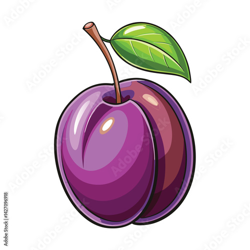 Colorful Plum Illustration