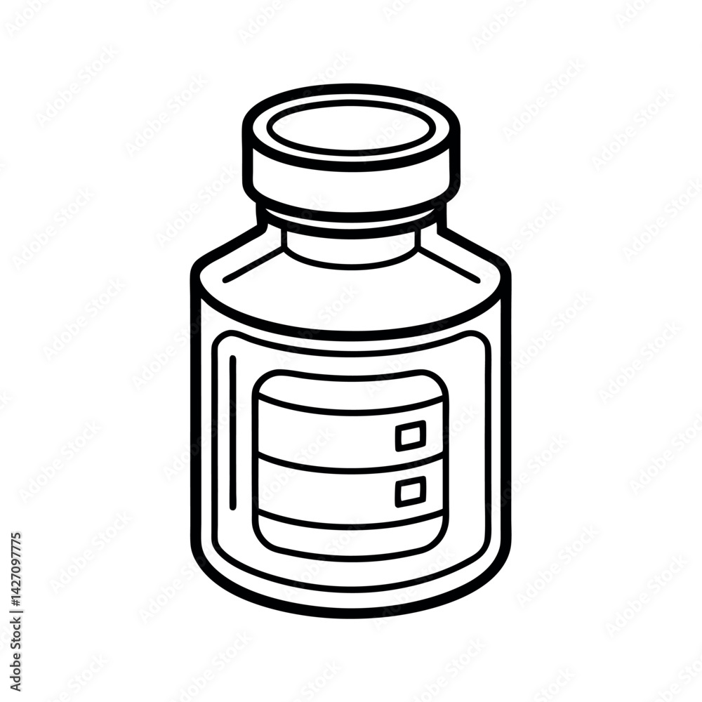 Medicine Bottle Line Art Outline Medicine Bottle Line Art Outline