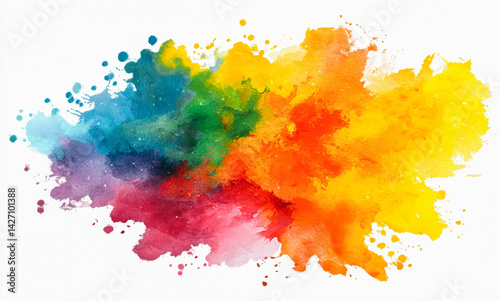 A colorful splash of paint with a rainbow of colors