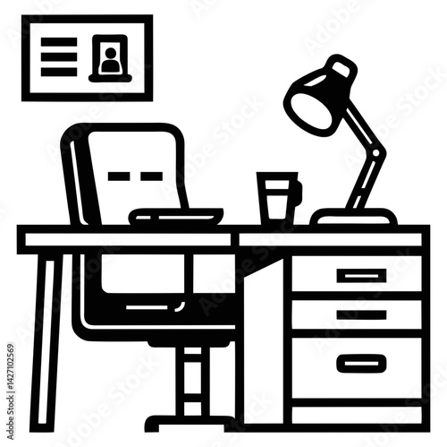 Modern office workspace in minimalist style