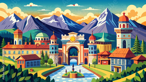 Very beautiful Innsbruck, Austria Triumphal arch Triumph forte in Innsbruck, Austria.