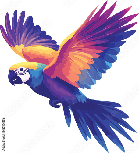 Parrot Vector Illustration on Transparent Background