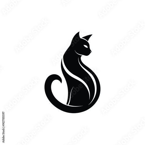 Minimalist Cat Silhouette Logo
