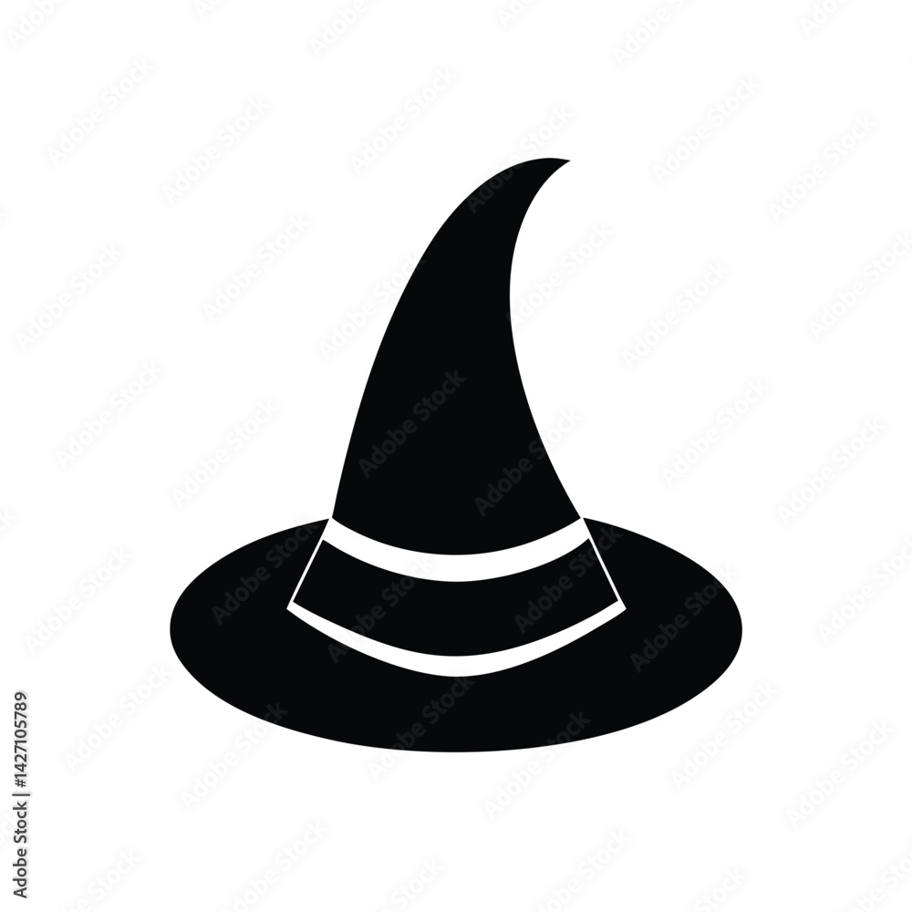 Fototapeta premium Witch Hat Silhouette in Vector Design