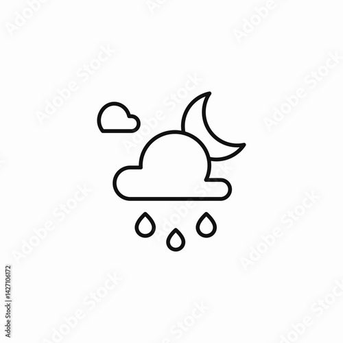 night rain icon sign vector