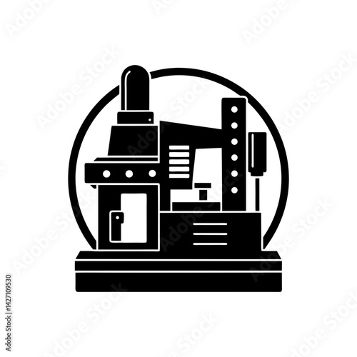 CNC Machine silhouette vector