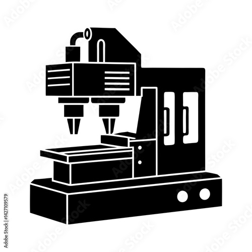 CNC Machine silhouette vector